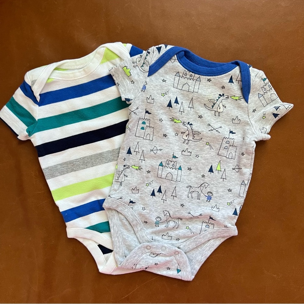 GAP Baby Stripes & Dragons Bodysuit Bundle, 3-6mo